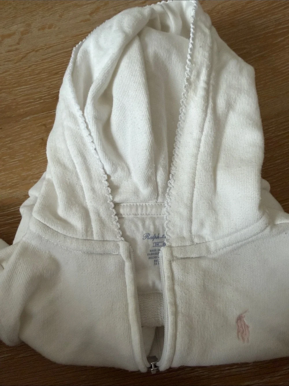 Ralph Lauren Baby White Hooded Sweatshirt and Pants Set